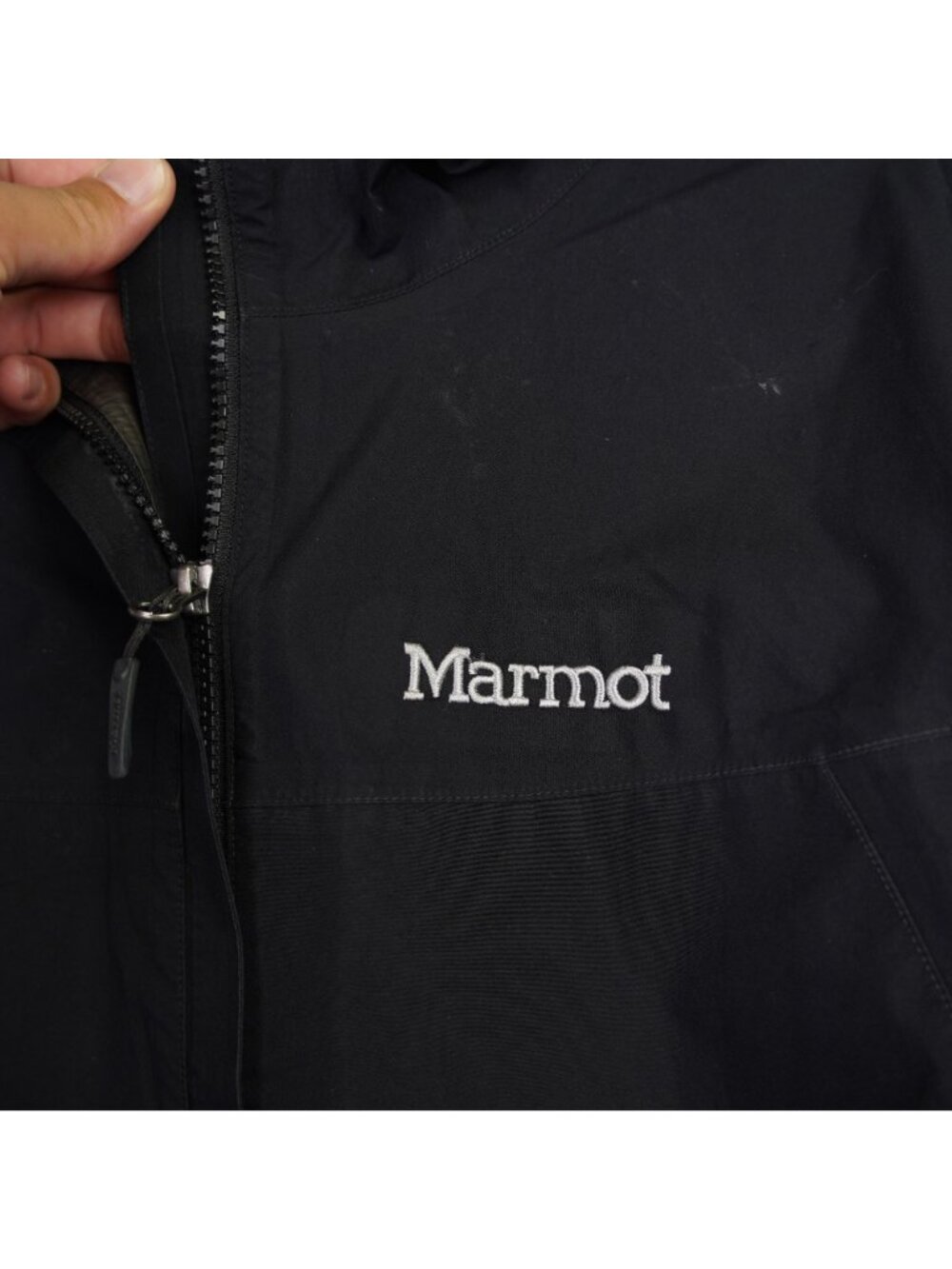 Marmot Gore-Tex Black Hooded Waterproof Jacket Womens Outdoor Coat Size Large - Picture 7 of 16